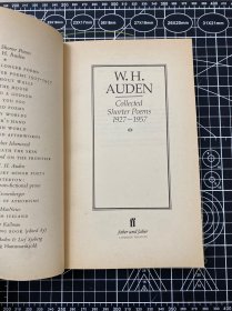 奥登。w.h.a auden. collected shorter poems 短诗集。 faber 1984