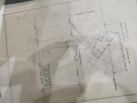 民国铅笔手稿。西方关于焦点透视手稿。里面有两张民国关于圆明园的誊写稿。西方焦点透视理论方法铅笔手稿图26张。西学东渐传播。手稿精美细致入微