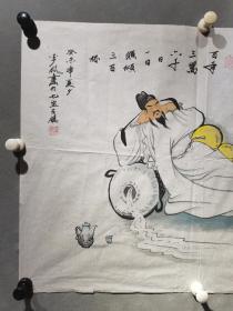 李枫，1935年出生，自幼师从胞兄李之野先生，12岁就走上创作连环画道路，在连环画界素有“小神童“之称，19岁进入上海人民美术出版社，任连环面创作室专职画家，从艺七十余年，如今已有八十四岁，积蓄数十年绘画之功力。对传统铁线的白描具有深厚之基础，渐成自己的艺术个性。著名连环画家李枫国画、上海连环画家。李枫  国画  一幅（精品）（  李白醉仙图  ）尺寸49————70厘米（保真）