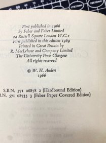 奥登。w.h.a auden. collected shorter poems 短诗集。 faber 1966