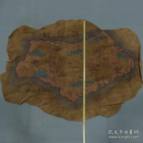 契丹手工精绘羊皮老画，长96cm宽69cm。