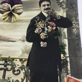 清末 民国 信札 信函 手写 书信 实寄信函，明信片式彩色照片【1889～1945年】【 有邮票 加盖印章 珍贵 稀少】 反面是手写内容及手稿、签名等，质量非常好。彩色照片实寄编号A840