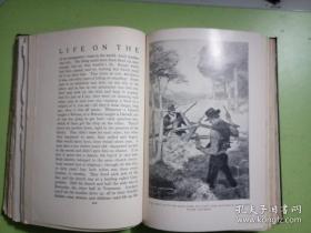 1917年老版精装，毛边彩色插图本，马克吐温名作，密西西比生活，一册全。