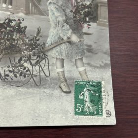 清末 民国 信札 信函 手写 书信 实寄信函，明信片式彩色照片【1889～1945年】【 有邮票 加盖印章 珍贵 稀少】 反面是手写内容及手稿、签名等，质量非常好。彩色照片实寄编号A1054