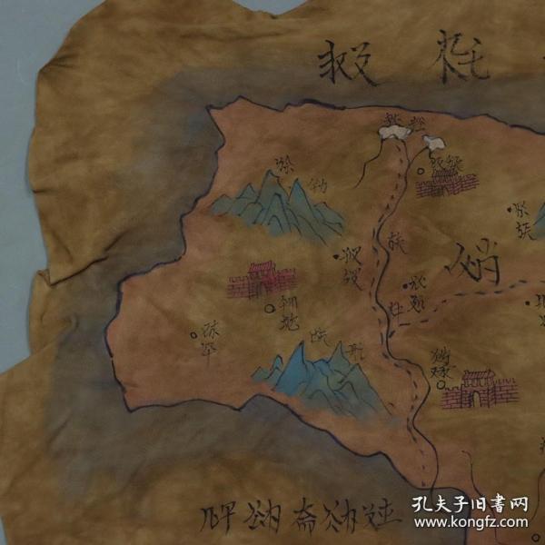 契丹手工精绘羊皮老画，长96cm宽69cm。