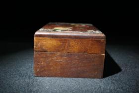 花梨木镶嵌贝壳事事如意首饰盒，尺寸18/11.7/8厘米