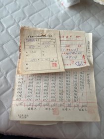 粮食文献  1950年阜丰面粉厂验麦单171包一全套   混贴印花4枚有加盖