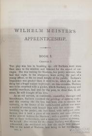 1874年歌德著作,威廉的学徒生涯和漫游时代。法国大革命作者托马斯翻译, 布面精装，一套三册全。
