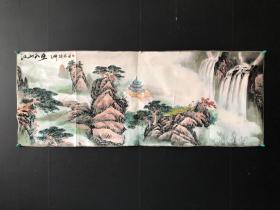 织锦刺绣布画，尺寸：160＊62厘米