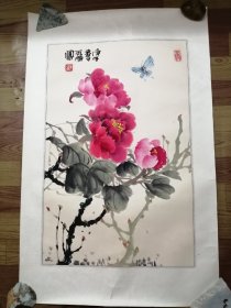 牡丹花，岭南画家牡丹小精品