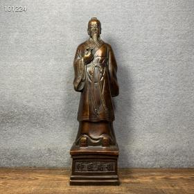 纯铜 神医扁鹊 铜像镇宅祛病
长8厘米，宽6.5厘米，高27.5厘米
重1277克