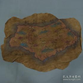 契丹手工精绘羊皮老画，长96cm宽69cm。