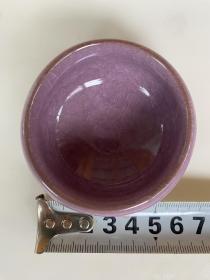 釉面陶瓷小茶碗 茶具茶杯 紫色