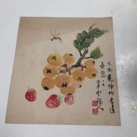 老卡纸画一张4，百年左右印刷工艺品，18*19