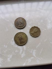 香港1978年铜币3种，1毫2毫5毫，伊丽莎白女王头像