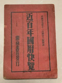 民国闽南书局印《近百年国历快览》一册品相非常好，A380