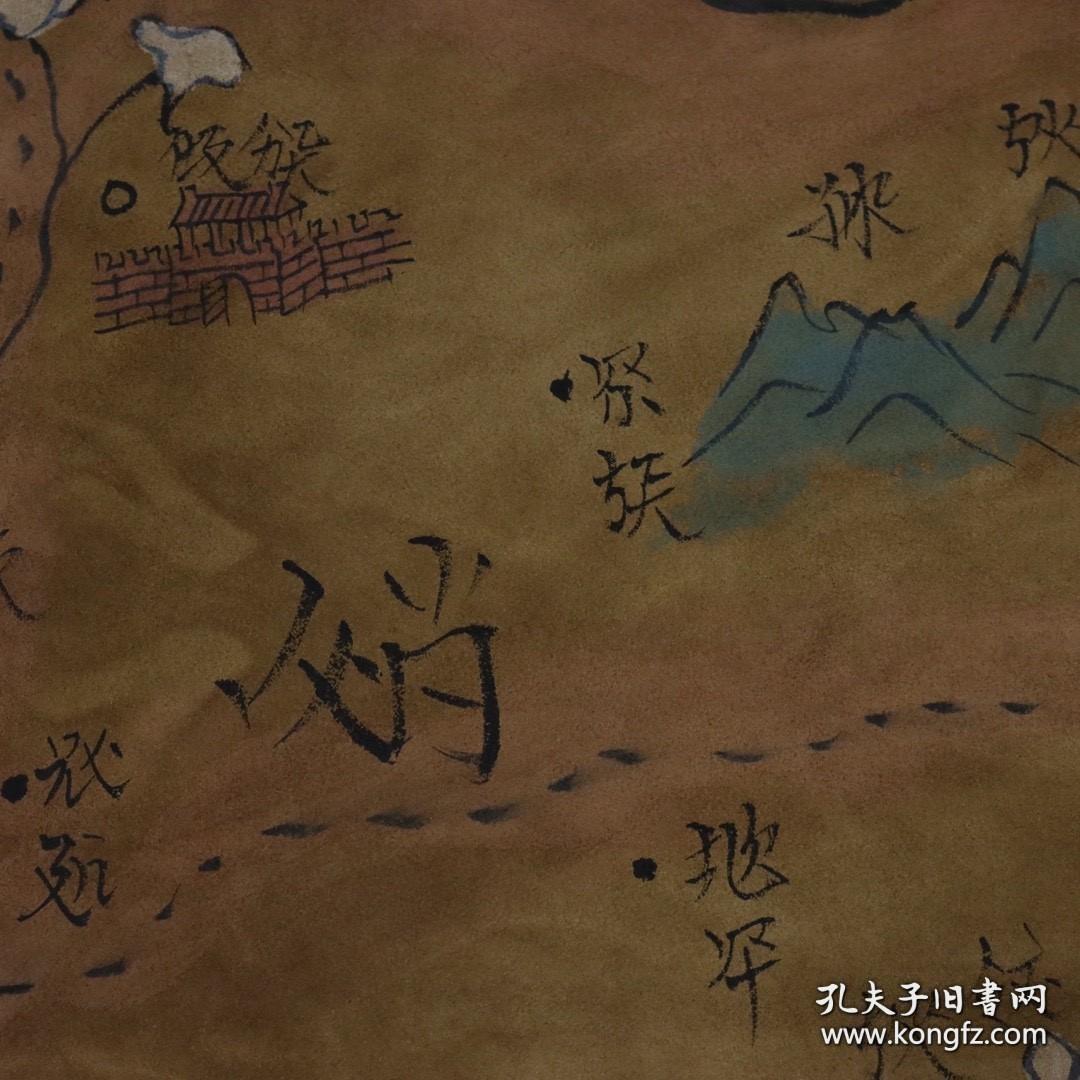 契丹手工精绘羊皮老画，长96cm宽69cm。