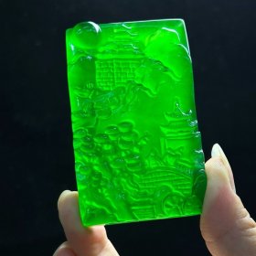 完美高冰起刚满绿翡翠山水牌子