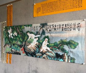 保真出售 周北溪 夏铭见师徒合作八尺精品