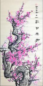中国书画家协会理事田老师四尺整张梅花《梅开五福》