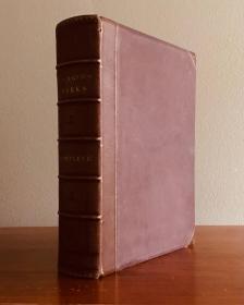 约1880年《霍加斯钢版画全集》，含超过150幅霍加斯精彩作品，全页，带护纸，漆布外封，皮脊烫金，皮角，大厚开本6x25x31cm ，品相佳。
