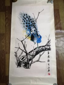 孔雀图，画工精美，款识自看，手绘画