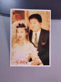 彩色老照片 1996年婚纱照1张