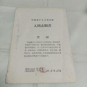 1962年入团志愿书