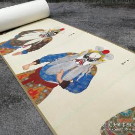 宫廷画师戏曲人物画谱（上），木盒精装精裱卷轴。