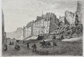 超大幅蚀刻版画 1866年「克洛斯比诺街景」尺寸45*31.6厘米 /13