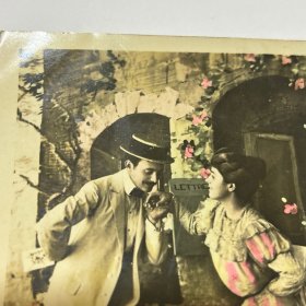 清末 民国 信札 信函 手写 书信 实寄信函，明信片式彩色照片【1889～1945年】【 有邮票 加盖印章 珍贵 稀少】 反面是手写内容及手稿、签名等，质量非常好。彩色照片实寄编号A740
