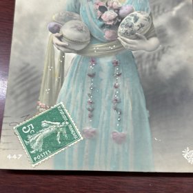 清末 民国 信札 信函 手写 书信 实寄信函，明信片式彩色照片【1889～1945年】【 有邮票 加盖印章 珍贵 稀少】 反面是手写内容及手稿、签名等，质量非常好。彩色照片实寄编号A1405