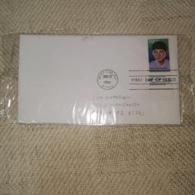《一个明星的诞生》《海角擒凶》编剧多萝西.帕克(Dorothy Parker)1992年首日封 实寄信封 美国西区邮戳 带邮票