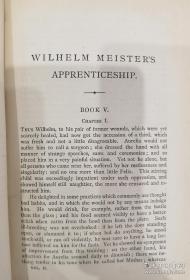 1874年歌德著作,威廉的学徒生涯和漫游时代。法国大革命作者托马斯翻译, 布面精装，一套三册全。