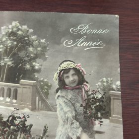 清末 民国 信札 信函 手写 书信 实寄信函，明信片式彩色照片【1889～1945年】【 有邮票 加盖印章 珍贵 稀少】 反面是手写内容及手稿、签名等，质量非常好。彩色照片实寄编号A1054