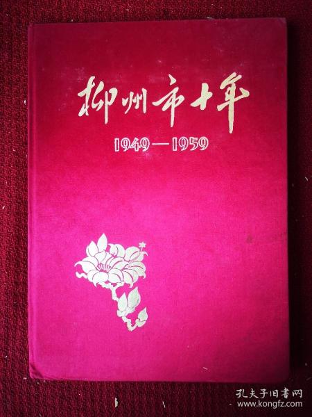 柳州市十年 1949—1959 国庆献礼本 画册  16开精装绸缎封面 干净整齐品好不缺页 1959初版本 带有馆书袋