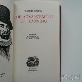 1861年培根名作，学习的演进，精装一册全，全网孤本。