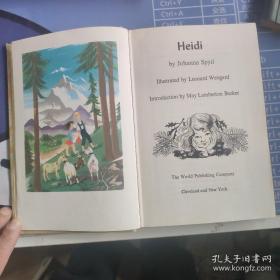 1946原版名著海蒂和爷爷，精装插图本一册全，罕见孤本。