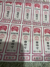 1971年的山东省布票壹市寸的三十张、包老保真完整