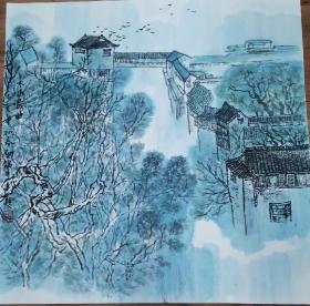 南京著名画家，秦剑铭山水画。包手绘，买家自检