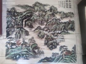 中国书画研究会员，河南郑州书画院士，高瑞，青绿大山水16平方尺，两张四尺整纸对拼创作的大幅精品