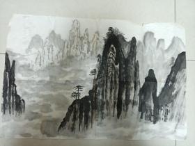 纯手绘水墨风景画