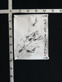 ZP5-06-23著名画家，齐白石第三代传人，精品墨虾，国画