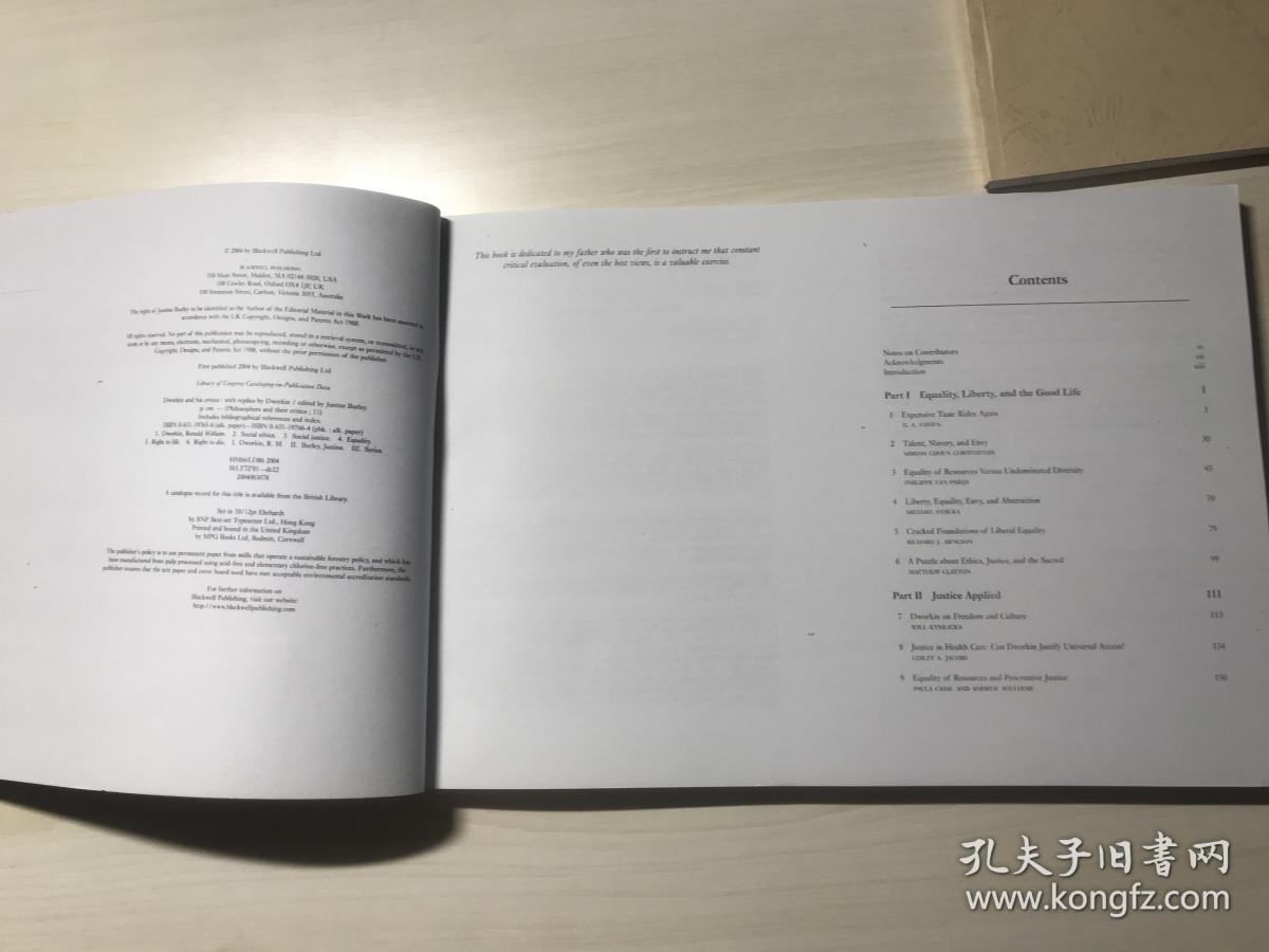 【英文原版】学习参考资料（Dworkin and His Critics：With Replies by Dworkin） 品相自鉴