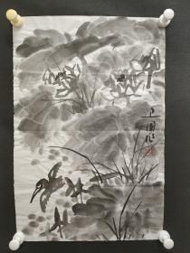 122d16 著名画家、花鸟师承李苦禅大师、中国美术家协会北京分会会员—钱卫国  花鸟国画作品一幅 ，纸本软片，尺寸约49*33厘米！