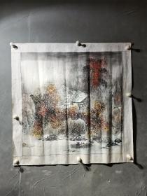 八九十年代（作品）佚名  山水画  一幅（代裱工）没款 （请大家看图）尺寸68————67厘米