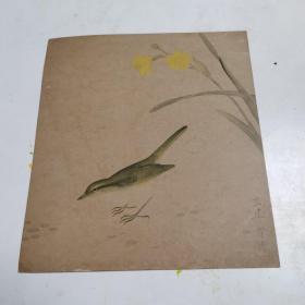 老卡纸画一张，百年左右印刷工艺品，21*23.5