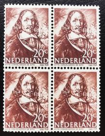 荷兰1973年邮票，名人Witte de With。1枚新，原胶全品。（1枚价）
