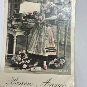 清末 民国 信札 信函 手写 书信 实寄信函，明信片式彩色照片【1889～1945年】【 有邮票 加盖印章 珍贵 稀少】 反面是手写内容及手稿、签名等，质量非常好。彩色照片实寄编号A1547