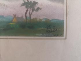 蕴玉作    风景水粉画一幅 画心尺寸 19/10厘米 五十年代 第19幅